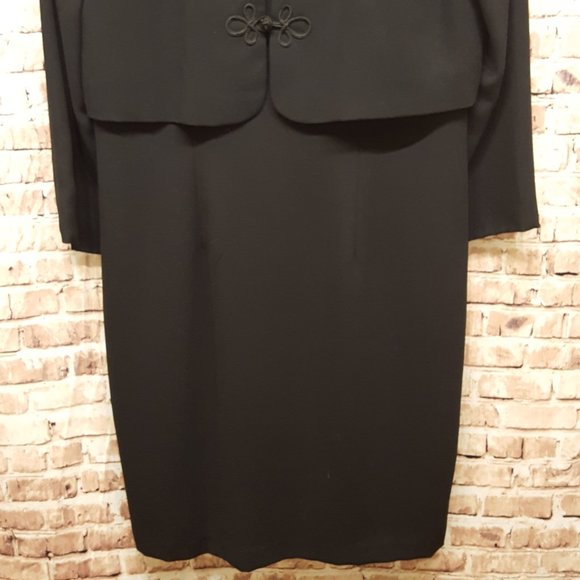 MariAnna Dress w/ attached Bolero Jacket Midi Career Black Size 12 - Picture 3 of 11